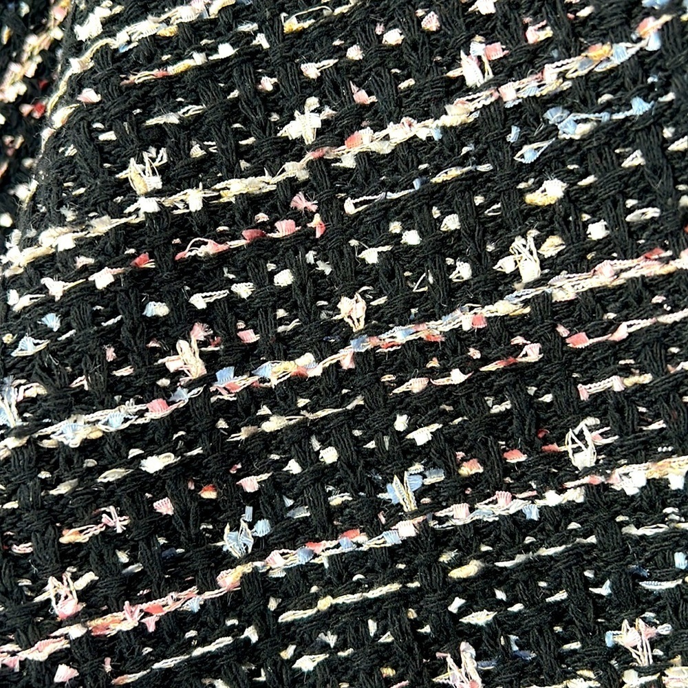 fab'rik Fate Black Multi Color Tweed Fringe Top Size Small - Picture 11 of 11